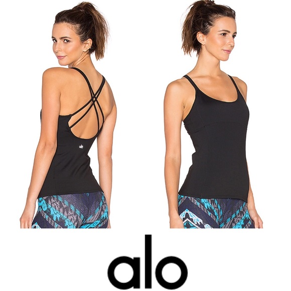 ALO Yoga Lotus Bra Tank in Black ✨NEW✨ - Picture 1 of 8